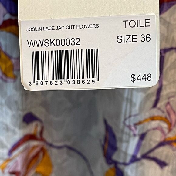 Zadig & Voltaire Joslin lace Jac cut flowers High Low silk blend Skirt 36. NWT - Picture 5 of 9